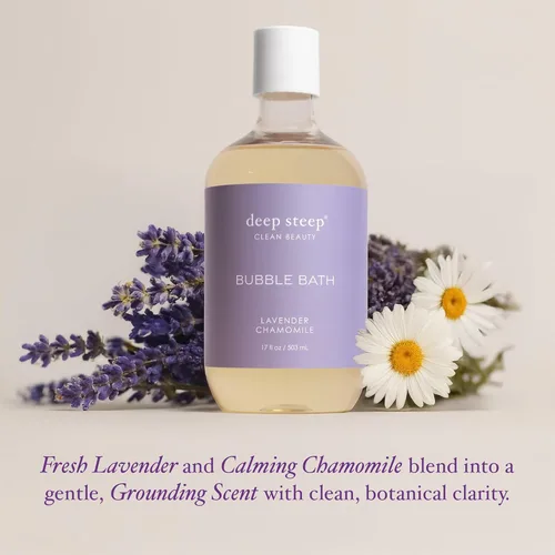 Miniatura 4 de Deep Steep baño de burbujas, lavanda y manzanilla 17 oz – Reducción de alergias clínicamente probada, baño relajante con manteca de karité y aceite