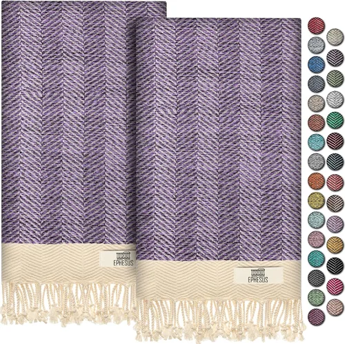 Miniatura 39 de EPHESUS TOWELS Toallas de Mano - Juego de 2 18" x 30" - Toalla de Mano Turca Decorativa para Baño, Cocina, Invitados, Cara, Cabello, Té, Paño
