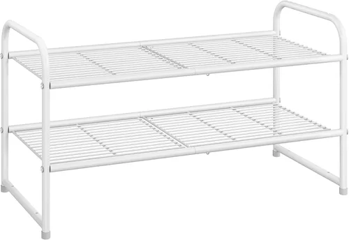 Miniatura 13 de Simple Trending - Zapatero apilable de 2 niveles, organizador de almacenamiento para zapatos de metal, negro