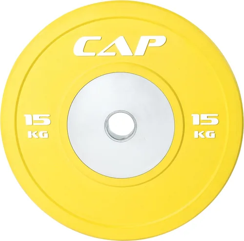 Miniatura 6 de CAP Barbell - Disco de goma de competición olímpica, con centro de acero (individual), compatible con barras de 5.08 cm.