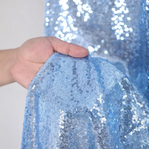 Miniatura 3 de B-COOL Cortinas de Fondo de Lentejuelas Azul Bebé 2 Piezas 2ftx8ft Fotografía para Fiestas Fondo Brillante Cortinas para Prom Bodas Baby Shower