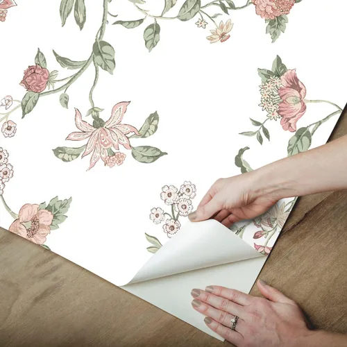Miniatura 5 de RoomMates Waverly RMK12599PL Graceful Garden Trail - Papel tapiz para despegar y pegar, color rosa Rosado