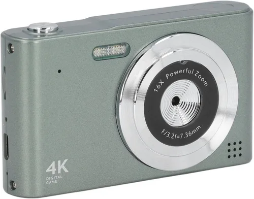 Miniatura 9 de Cámara digital HD vintage 4K 2.4 pulgadas 48MP 16X zoom sin vibración para fotografía, grabación de video, viajes (verde)