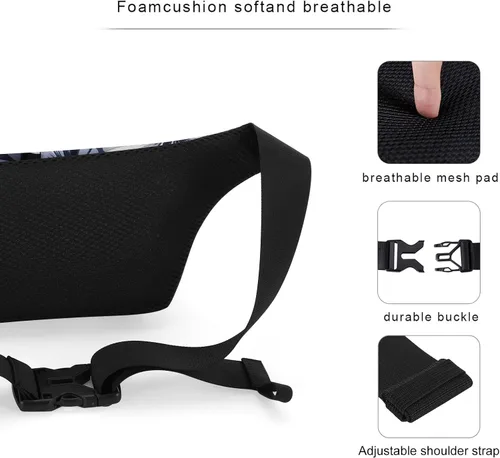 Miniatura 2 de Kamo Fanny Pack, Riñonera Mochila Impermeable Durable Poliéster Pequeño para el aire libre Ligero bolsa cruzada, bolso de día para Mujeres Hombres