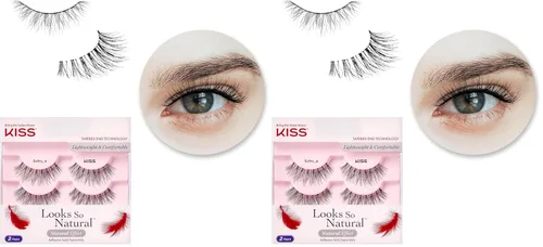 Miniatura 15 de KISS Looks So Natural - Paquete múltiple de pestañas postizas, ligeras y cómodas, tecnología de extremo cónico, reutilizables, libres de crueldad