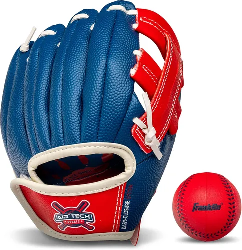 Guante de béisbol Franklin Sports Air Tech con pelota - Béisbol para niños - Espuma Air Tech suave