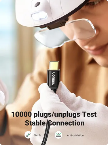 Miniatura 5 de UGREEN Paquete de 2 cables USB C de 3A de carga rápida, USB A a tipo C, cable trenzado USB C compatible con iPhone 16/16 Plus/16 Pro/15, Samsung