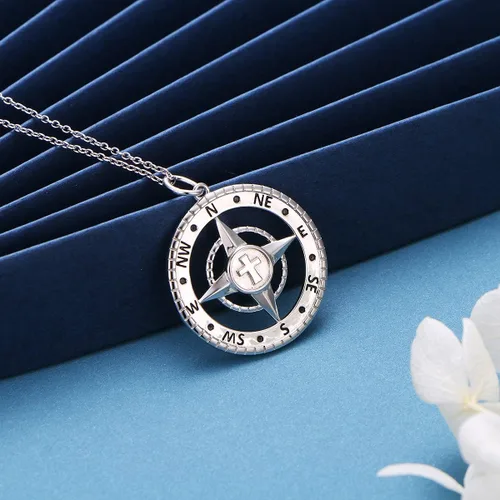 Miniatura 15 de Alphm Collar con colgante vikingo de plata esterlina S925 para hombres y mujeres, joyería de viaje para graduación, amistad, talismán, joyería