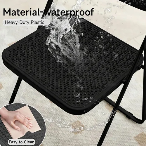 Miniatura 4 de Paquete de 2 sillas plegables de plástico, sillas plegables de plástico, sillas de fiesta portátiles para interiores y exteriores, asientos