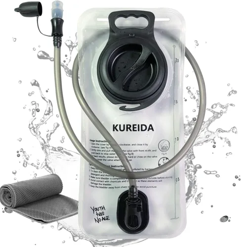 KUREIDA Bolsa de hidratación de 2 litros a prueba de fugas, sin BPA, amplia apertura, bolsa de agua militar combinada con mochilas de hidratación 2L