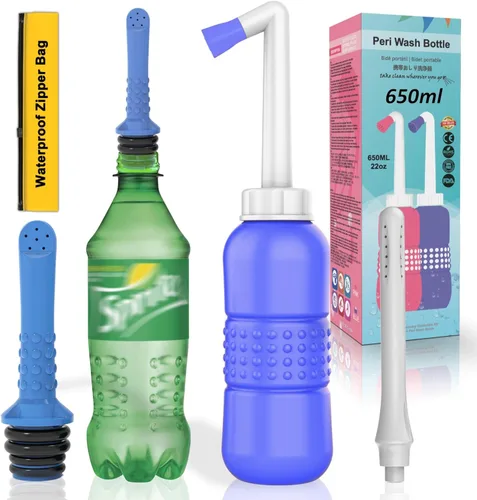 Miniatura 18 de 2 botellas bidé portátil - Botella de lavado mamá exprimible 500ml 17oz - Botella de bidé de viaje para ducha y inodoro portátil para mujeres