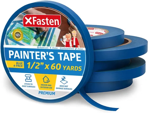 Miniatura 11 de XFasten Cinta azul profesional para pintores, multiuso, 3 pulgadas x 60 yardas, tecnología de línea de borde afilado, produce líneas afiladas