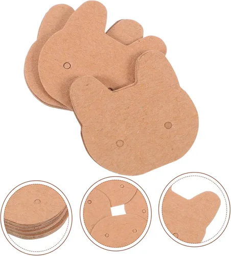 Miniatura 2 de IMIKEYA 200pcs Paper Earring Cards Hair Clip Kraft Cards Jewelry Display Tags Earring Paper Tags Necklace Display Cards Earring Cards with Hole