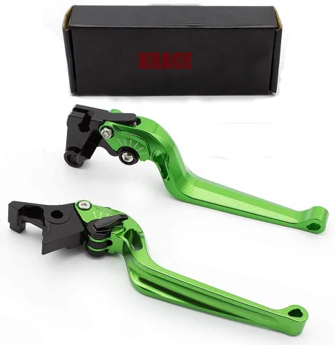 Miniatura 9 de Krace Palancas de freno de embrague de motocicleta para Kawasaki ZX10R / RR/KRT ZX 10R 2016-2018 ajustable negro largo