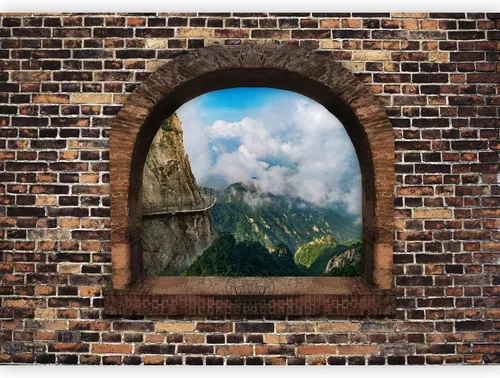 Miniatura 15 de artgeist Mural de pared con paisaje de 77 x 55 pulgadas, papel tapiz autoadhesivo extraíble para decoración de pared, diseño de montañas