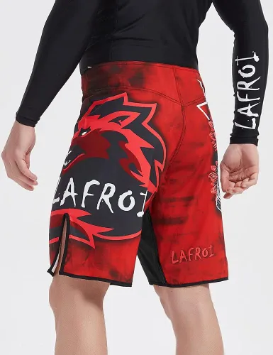 Miniatura 5 de LAFROI QJK01 - Pantalones cortos de boxeo para hombre con cordón y bolsillo