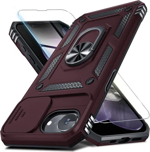 Miniatura 166 de Janmitta - Funda para iPhone 14 Pro con cubierta deslizante para lente de cámara incorporada + protector de pantalla, funda de cuerpo completo