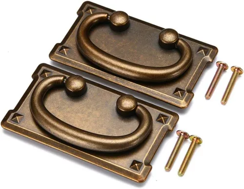 DUDUA 2 piezas Tiradores de Anillo Vintage de Bronce Antiguo para Cajón, Perillas Herrajes para Cómoda Armario Puerta Muebles Cajones Herrajes de