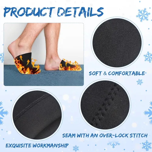 Miniatura 5 de Zhanmai 2 pares de 0.118 in de neopreno para dedos de los pies, calentadores negros, botines térmicos para los pies, calcetines de baño de hielo