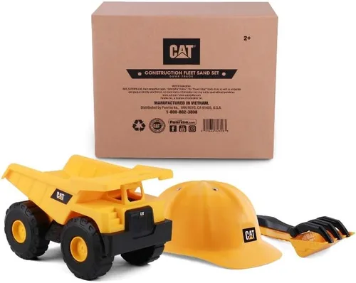 Miniatura 10 de CAT Juguetes de construcción, juego de camión volquete con casco duro CAT y herramientas de arena, juguetes al aire libre para niños a partir de 3