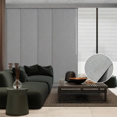 Miniatura 15 de Graywind - Paneles deslizantes manuales 100% opacos con control de varilla, persianas de privacidad para ventanas de patio, puertas corredizas