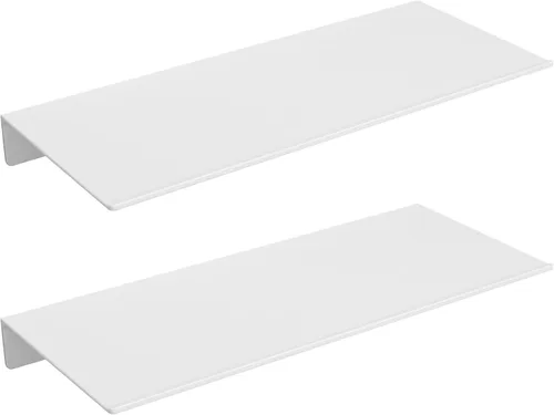 Miniatura 18 de Danpoo Pequeño estante flotante para almacenamiento en la pared, mini estante de exhibición para coleccionables, estante de pared de metal para Negro
