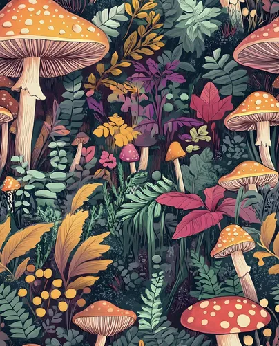 Miniatura 10 de Papel tapiz de hongos negros para despegar y pegar, papel de contacto floral oscuro vintage, vinilo botánico impermeable autoadhesivo removible