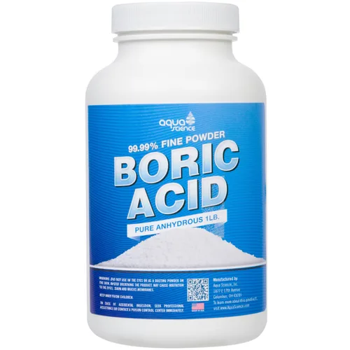 Aqua Science Polvo de ácido bórico – 1 libra, 99.9% polvo fino de grado industrial – Limpiador multiusos de ácido bórico para cocina, fregadero,