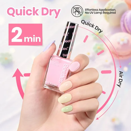 Miniatura 4 de Beetles - Juego de esmaltes de uñas pastel – Macaron Mood, juego de 6 colores de esmalte de uñas de secado rápido, arte de uñas, manicura de larga