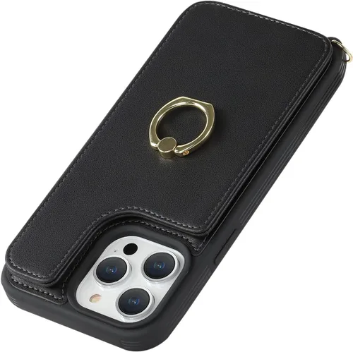Miniatura 7 de Lipvina Funda para iPhone 15 Pro con Portador de Tarjetas para Mujeres, Funda de Teléfono iPhone 15 Pro con Correa, Cordón Cruzado, Soporte
