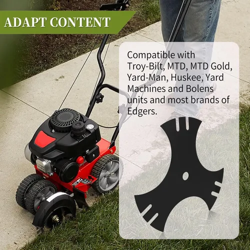 Miniatura 5 de Paquete de 2 cuchillas de bordeadora 781-0748-0637 para Craftsman Edger, 781-0748 de 9 pulgadas, hoja de estrella de 3 lados, orificio central