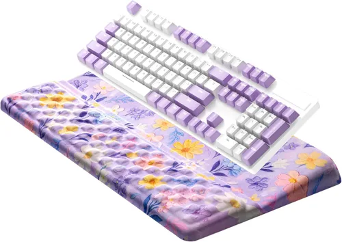 Miniatura 16 de Ospelelf Reposamuñecas para teclado, cómodo soporte ergonómico para teclado para oficina y hogar Rosa