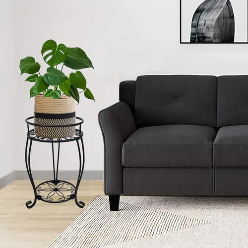 Miniatura 4 de CASIMR - Soporte para plantas de 2 niveles, estante de metal para macetas de 19.2 pulgadas de alto, estante múltiple para macetas para interiores