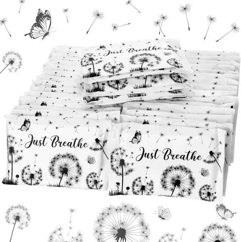 Miniatura 24 de Geyee Paquete de 50 servilletas de papel facial de viaje, pañuelos desechables de bolsillo para invitados de boda, viajes, bolsa escolar