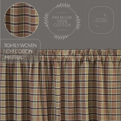 Miniatura 5 de VHC Brands Rustic & Lodge - Cortinas para ventana de cocina, par de festones Wyatt, marrón caqui