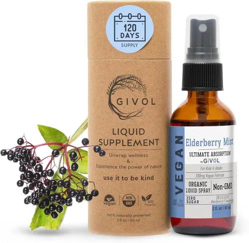 Extracto líquido orgánico de saúco (Sambucus Nigra) - Fórmula líquida de calidad para niños y adultos - altos niveles de flavonoides, fácil