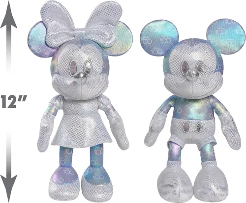 Miniatura 4 de Disney 100 años de maravilla Juego de coleccionistas de muñecos de peluche de Mickey Mouse y Minnie Mouse, juguetes para niños de 2 años en adelante