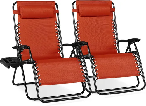 Miniatura 35 de Best Choice Products - Juego de 2 sillas reclinables y ajustables de malla y acero, sillas con sensación gravedad cero con cojines y bandejas