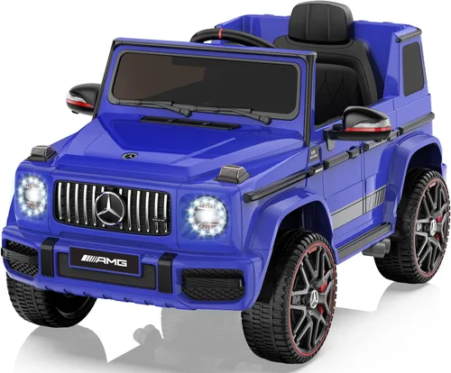 ANPABO Auto de pasajeros con licencia Mercedes-Benz G63 para niños, coche de 12 V para montar con control remoto para padres, faros LED, reproductor