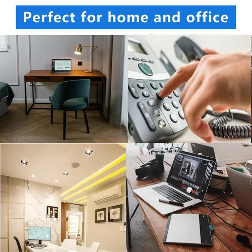 Miniatura 5 de Vthahaby Paquete de 2 cables de teléfono para línea fija, longitud máxima estirada de 8 pies (sin enrollar)/1.4 pies (enrollado), cable RJ9 4P4C