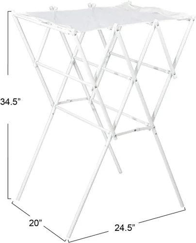Miniatura 4 de Household Essentials - Tendedero de ropa, plegable, extensible y plegable para lavandería, blanco