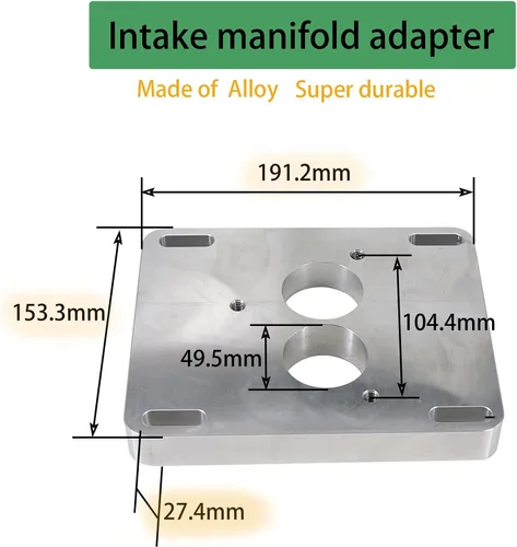 Miniatura 2 de Adaptador de colector de admisión Reemplazar para TBI 5.7 350 adapta un bloque pequeño 1.75 "agujero de la inyección del cuerpo del acelerador 1