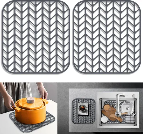 Miniatura 19 de Protectores de fregadero para fregadero de cocina de 12, 13, 16, 18, 19, 24, 26, 28, 29, 30 pulgadas, alfombrilla de silicona para fregadero