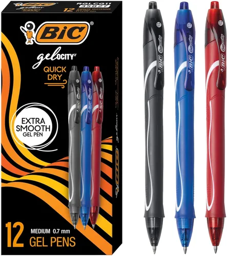 Miniatura 9 de BIC Gel-Ocity - Bolígrafos de gel de secado rápido, punta media retráctil (0.028 in), bolígrafo de gel de tinta negra, 12 unidades, paquete de 18