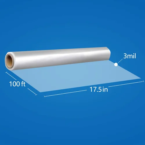 Miniatura 2 de JOYIT Rollo de envoltura de celofán transparente de 100' de largo X 17.5” de ancho - Rollo de celofán de 3 mil de espesor, bolsas transparentes