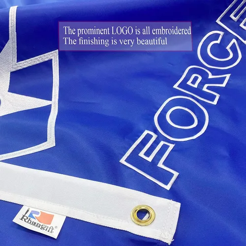 Miniatura 3 de Bandera bordada de la Fuerza Aérea de Estados Unidos de 3 x 5 pies - Moderado para exteriores de nailon Oxford de más larga duración, cabecera