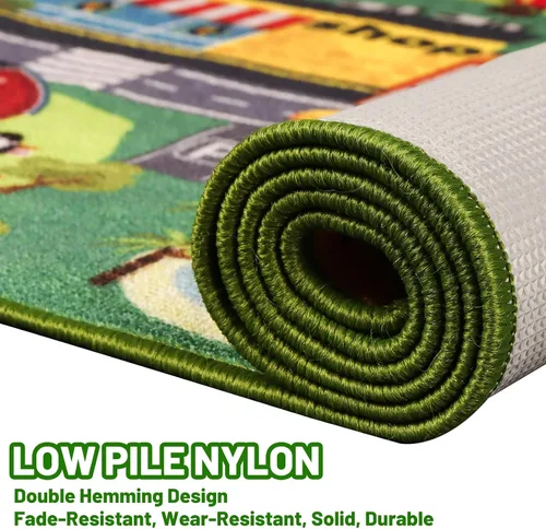 Miniatura 7 de Alfombras de automóvil para niños, mapa de tráfico de carretera con respaldo antideslizante, alfombra de juego para niños, sala