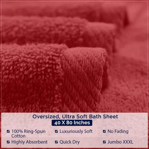 Miniatura 178 de DAN RIVER Paquete de 2 sábanas de baño de 35x70 pulgadas, sábanas de baño jumbo acanaladas para adultos, toallas grandes gruesas y absorbentes