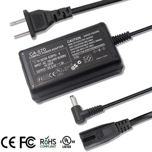 Miniatura 7 de Cargador adaptador de CA CA-570 compatible con Canon XA25, XA10, XA-20, XA30, HG20, XH-A1, XA-30, HF M31 HF S10 Vixia HF100, XA11, HF G20, FS200