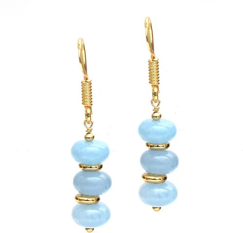 Miniatura 16 de Gempires - Aretes ligeros con cuentas hechas a mano, hipoalergénicos, chapados en oro, aretes colgantes para mujer